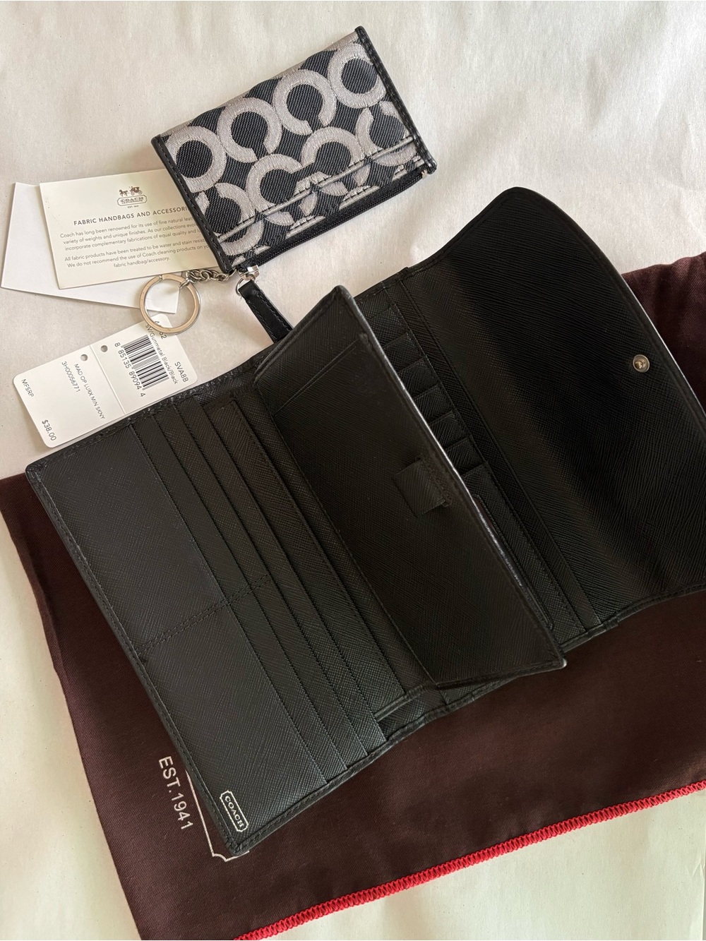 NWT Coach SET Madison Op Art Lurex Checkbook Wallet & Mini Skinny Rare Bundle - Picture 8 of 16